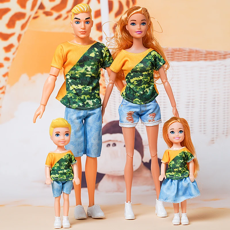30cm-Family-Doll-Movable-Body-Mom-Dad-Ken-and-Kids-4-Dolls-Set-1-6-Barbies-2.webp